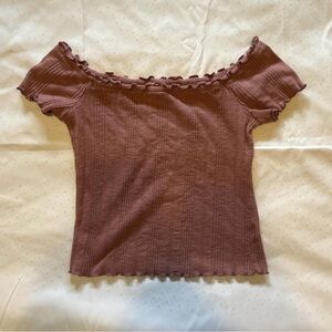 Women's Off-Shoulder Ruffle Top - Purple